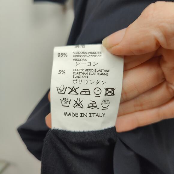 Beatrice B Commessa Dress Womens 8 Black Hooded Ponte Pleated Long Sleeve - Picture 9 of 10